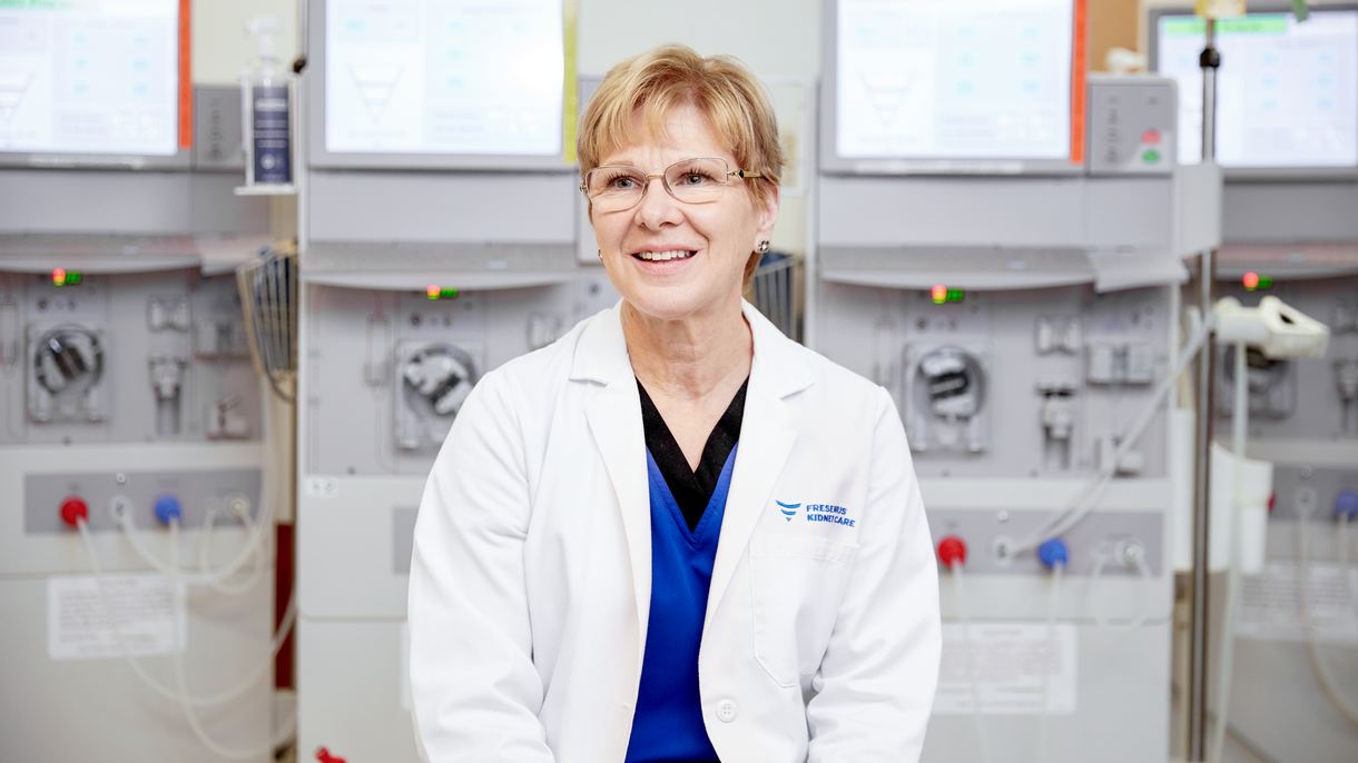 Barbara Miller in the dialysis center in Parsippany